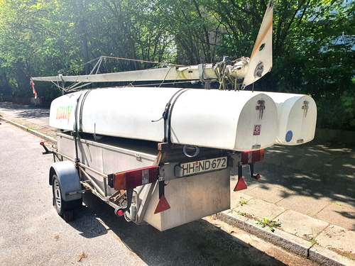 Tornado von Denniger & Maile in GFK Sechseck Wabenbau , weiß , mit Trailer - Bild 6 von 12