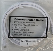 Cat.6 UTP Booted 550MHz, 5 ft,