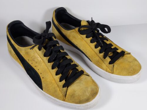 Scarpe da ginnastica Puma Clyde Bright Gold Puma nere scamosciate 361466-01 taglia 9M con scatola - Foto 2 di 12