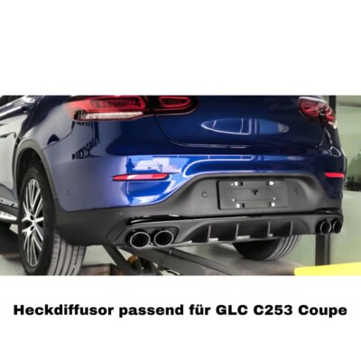 Heckdiffusor Diffusor Doppelrohr passt für Mercedes GLC Coupe C253 sport schwarz