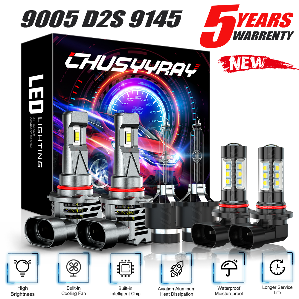 For Lexus LS430 2004 2005 2006 HID LED Headlight Bulbs Hi/Lo+Fog Light