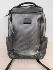 Tumi CFX Watkins Black Carbon Fiber Leather Laptop Backpack Bag 35630CB Some Dmg