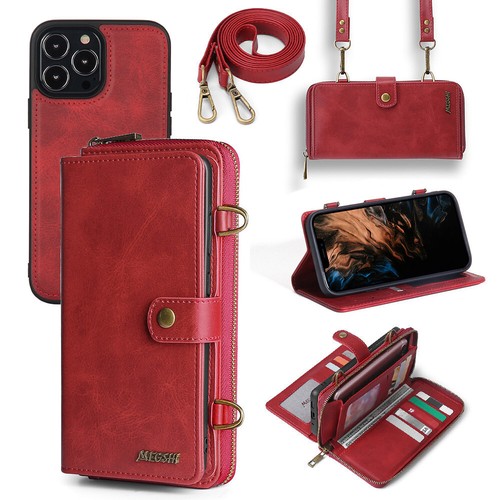 Leather Case Detachable Wallet Zip Cover For iPhone 16e 15 14 13 12 11 Pro Max 8 - Picture 30 of 66
