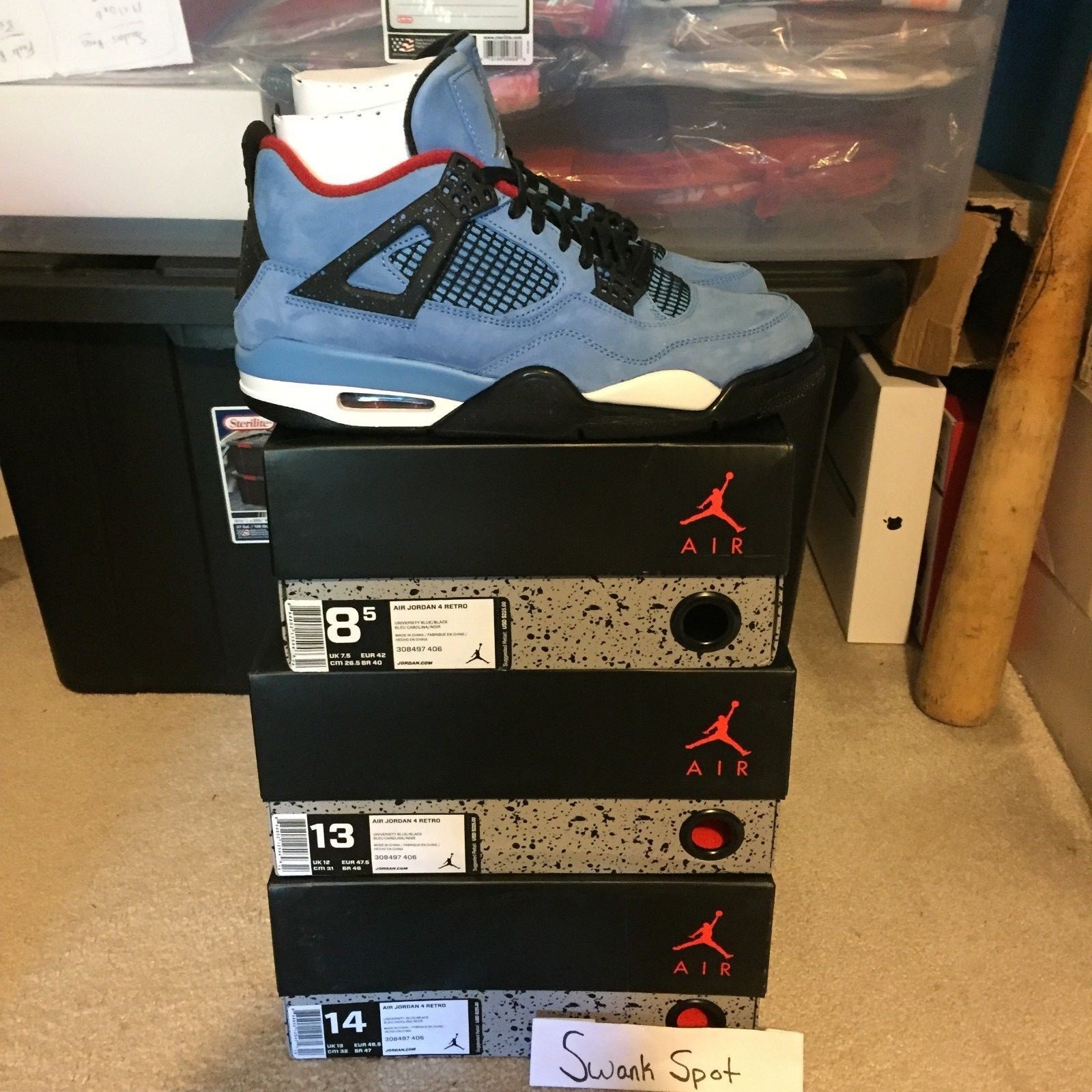 Nike Air Jordan 4 Retro Travis Scott Cactus Jack Blue Houston Oilers 308497-406 Nike Air Jordan 4 Retro Travis Scott Cactus Jack Blue Houston Oilers 308497-406