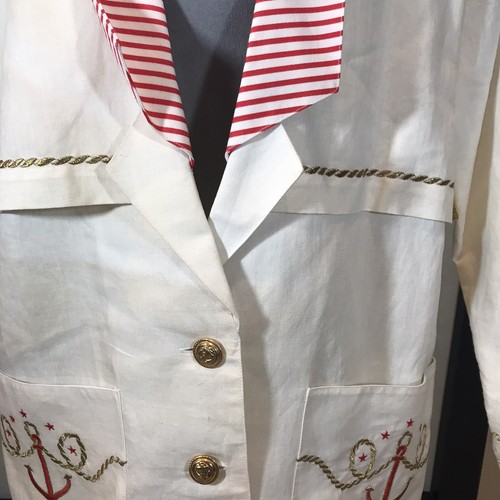 Vintage Sideffects Maritim Blazer Jacke Anker an Taschen Größe M UNPERFEKT - Bild 4 von 16