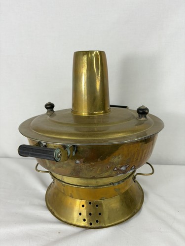VTG Asian Brass Mongolian Steamboat Hot Pot Korean Shin Sul Ro Cooker Huo-Kuo - Picture 3 of 13