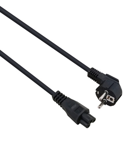 Schutzkontaktstecker 90° auf Kaltgerätebuchse C5 3-pol Netzkabel VDE 1,8m - 5m - Bild 2 von 3