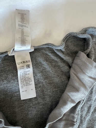 Hanro Gray V neck Long Sleeve Nightgown Women's Size XSmall - Picture 6 of 9