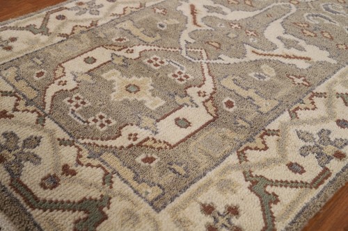 Bohemian Oushak Indisch 12 Fuß Läufer Teppich Handgeknüpft Grau 3x12 - Bild 6 von 18