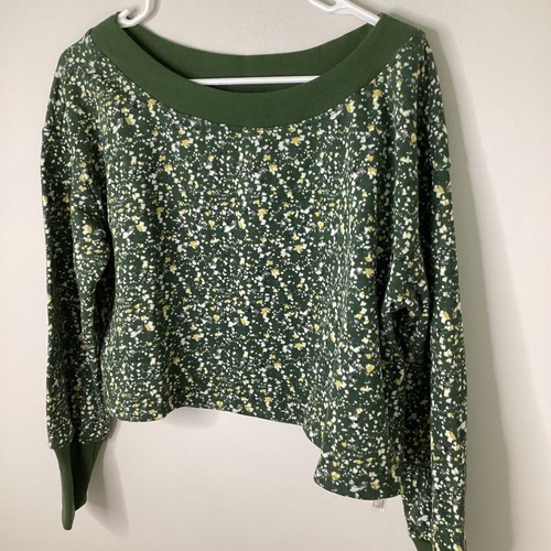 Daily Practice Anthropologie Sweatshirt Pullover Boatneck Green Womens XS Anthro - Picture 3 of 11