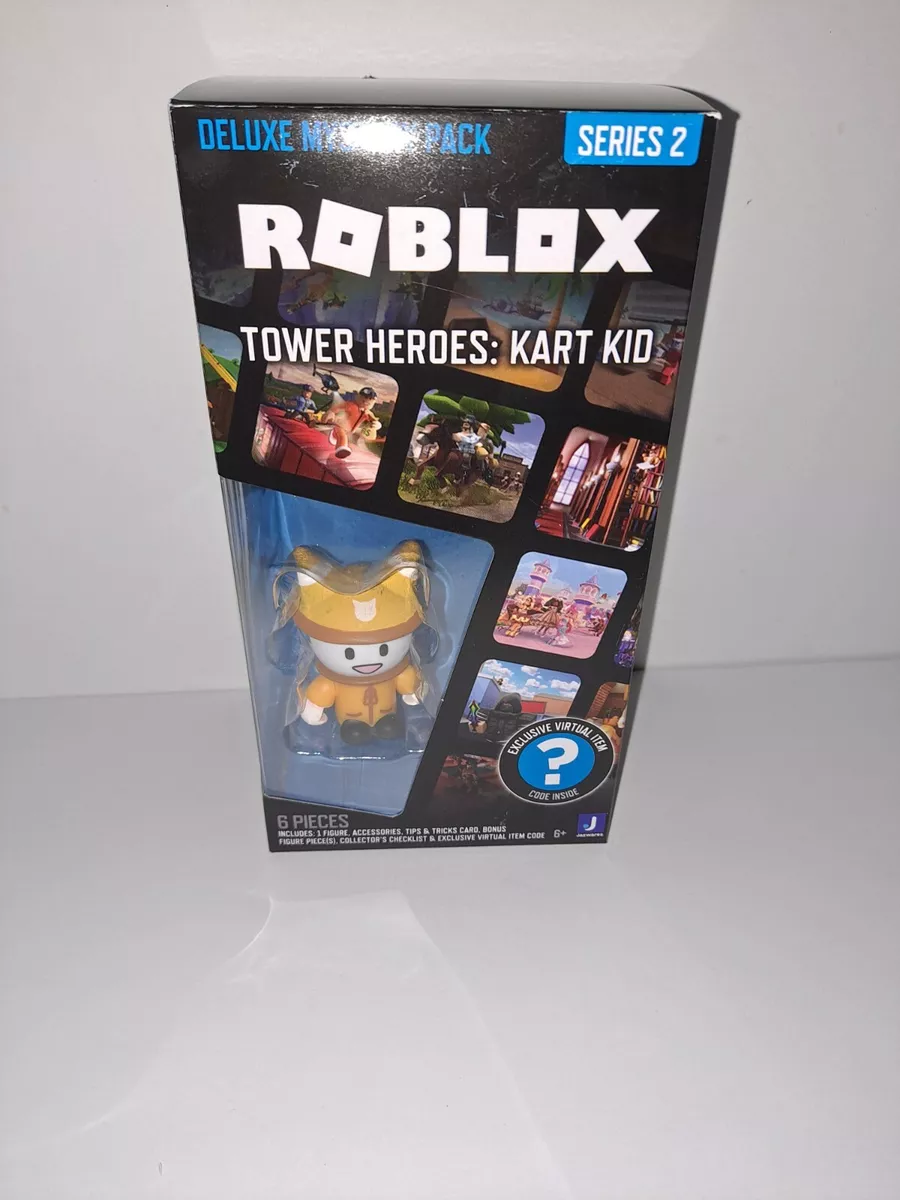  Roblox Action Collection - Tower Heroes: Kart Kid Deluxe  Mystery Figure Pack + Two Mystery Figure Bundle [Includes 3 Exclusive  Virtual Items] : Toys & Games