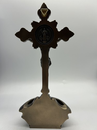 Crucifix -JESUS Holy Water font for hanging or Standing Cold Cast Bronze -resin - Picture 4 of 7