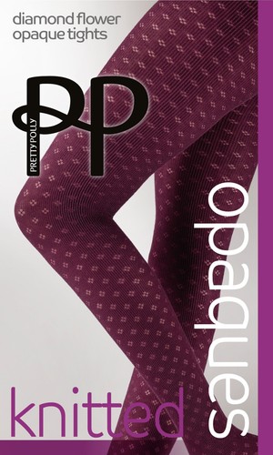 Pretty Polly Small Diamond Flower Knitted Opaque Cotton Tights - Picture 1 of 4