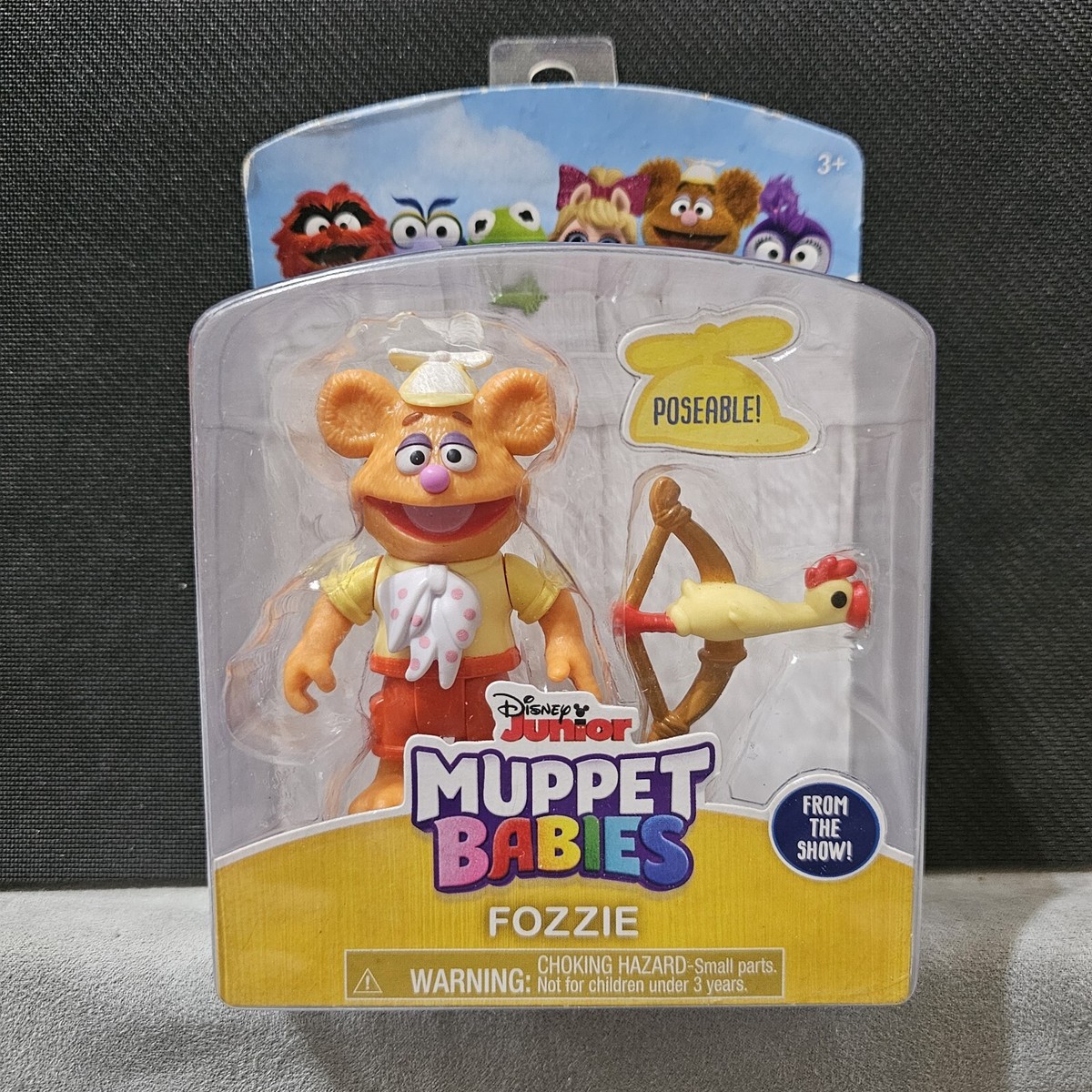 Disney Junior Muppet Babies~ Poseable~ Fozzie the Bear w/ Chicken