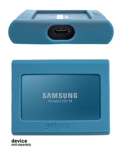 Silicone Bumper for Samsung Portable SSD T5, Strong-Shock Absorbing, Slip-Resist - Picture 7 of 11