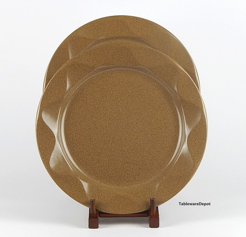 Dansk ORIGAMI SANDSTONE Set(s) of 2 Salad Plates, MINT/SUPERB+ Condition! Brown - Picture 1 of 3