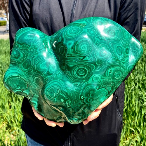 18.27LB Natural glossy Malachite transparent cluster rough mineral sample Gem - 第 1/12 張圖片