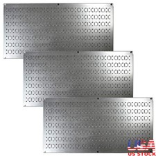Metal Pegboard Value Pack 3 Horizontal Panels Easy Install Garage Tool Organizer