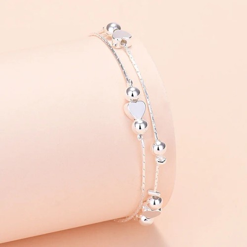 Anklet 925 Sterling Silver plated Foot Chain Boho Beach Beads, Ankle Bracelet  - Picture 3 of 69