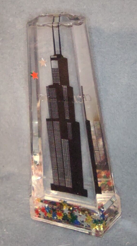 Willis - Sears Tower Chicago Illinois 3D Kristall Briefbeschwerer Souvenir - Bild 2 von 6