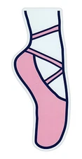 Magnetic Bumper Sticker - Ballet Slipper Shoe (Dance, Dancing, Ballerina)