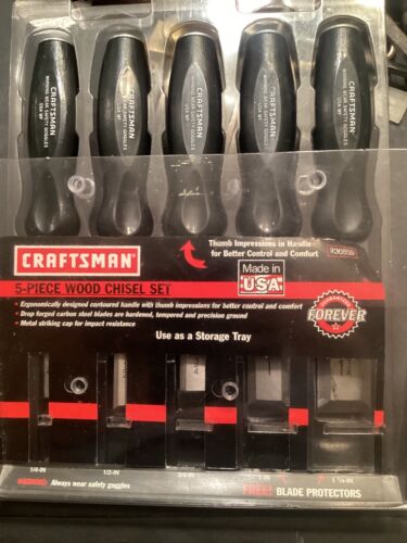 Vintage Craftsman 5 Piece Wood Chisel Set 36859 WF Made in USA 1/4" thru 1-1/4"