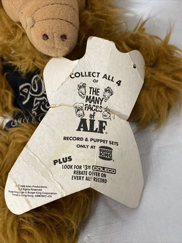 Marioneta de mano de colección 1988 Alf Born To Rock Burger King - Imagen 6 de 6