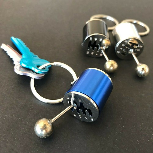 Metal Gear Shifter Keychain Men's 6-Speed Gear Stick Car Part Keyring Gift BLU - Picture 9 of 12