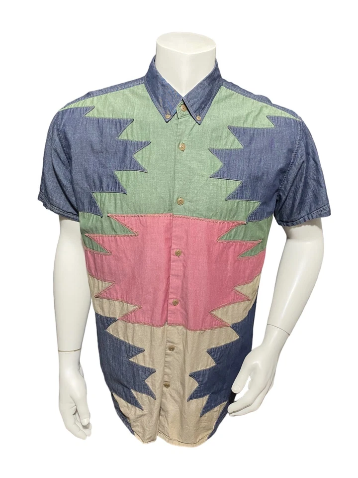 Rare Vintage Staple Pigeon Shirt Men’s XL (Read) Southwestern Aztec Button Up - Image 2 of 4