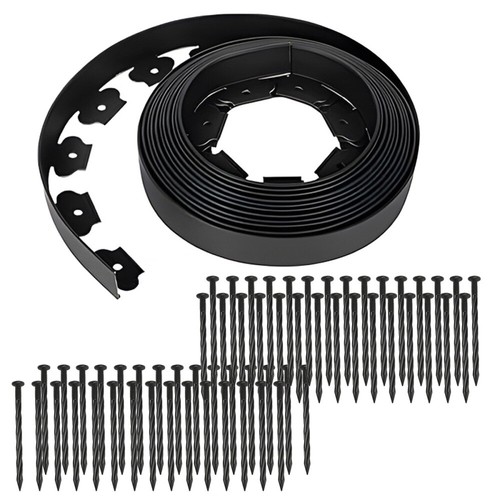 Flexibel Rasenkante Beeteinfassung Mähkante Garten Beetumrandung mit Erdnägel. - Bild 19 von 24