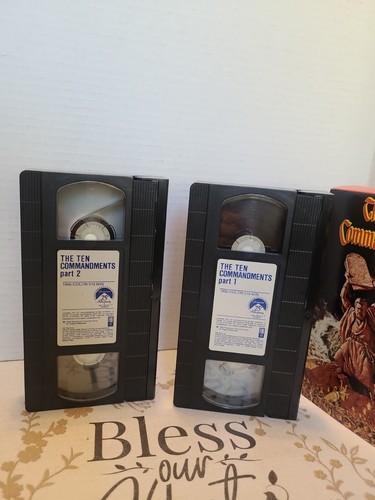 1989 THE TEN COMMANDMENTS VHS Tape (2-pack boxed set) Original VHS Release - Picture 5 of 6