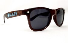 Blaze Sunglasses Adult Unisex Brown Wood Grain Wayfare Style Promotional Glasses