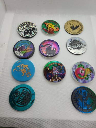 Vintage 90er Pogs Plastik Slammer Set 11 Teams Staaten Tiere Toys'R Us Caps - Bild 2 von 11