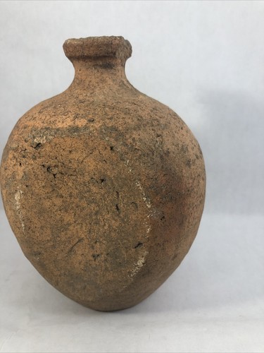 Hachimaru Antique Japanese Bottle Stoneware Canister 6 Inch Open Bottom Vessel - Picture 5 of 12
