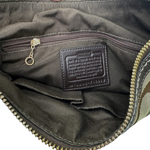 Borsa Coach F0893-F12842 Vintage Firmata Patchwork Jacquard Pelle Marrone - Foto 7 di 8