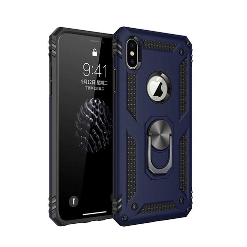 Heavy Duty Case with 360° Rotating Ring Kickstand for iPhone X XS Max XR - Imagen 7 de 17
