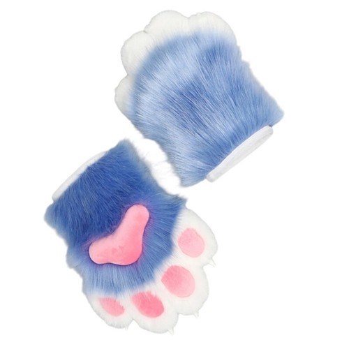 Cats Paws Gloves Plush Animal Paws Hand Cover Cosplay Party Costume Hand Warmer - Picture 4 of 14