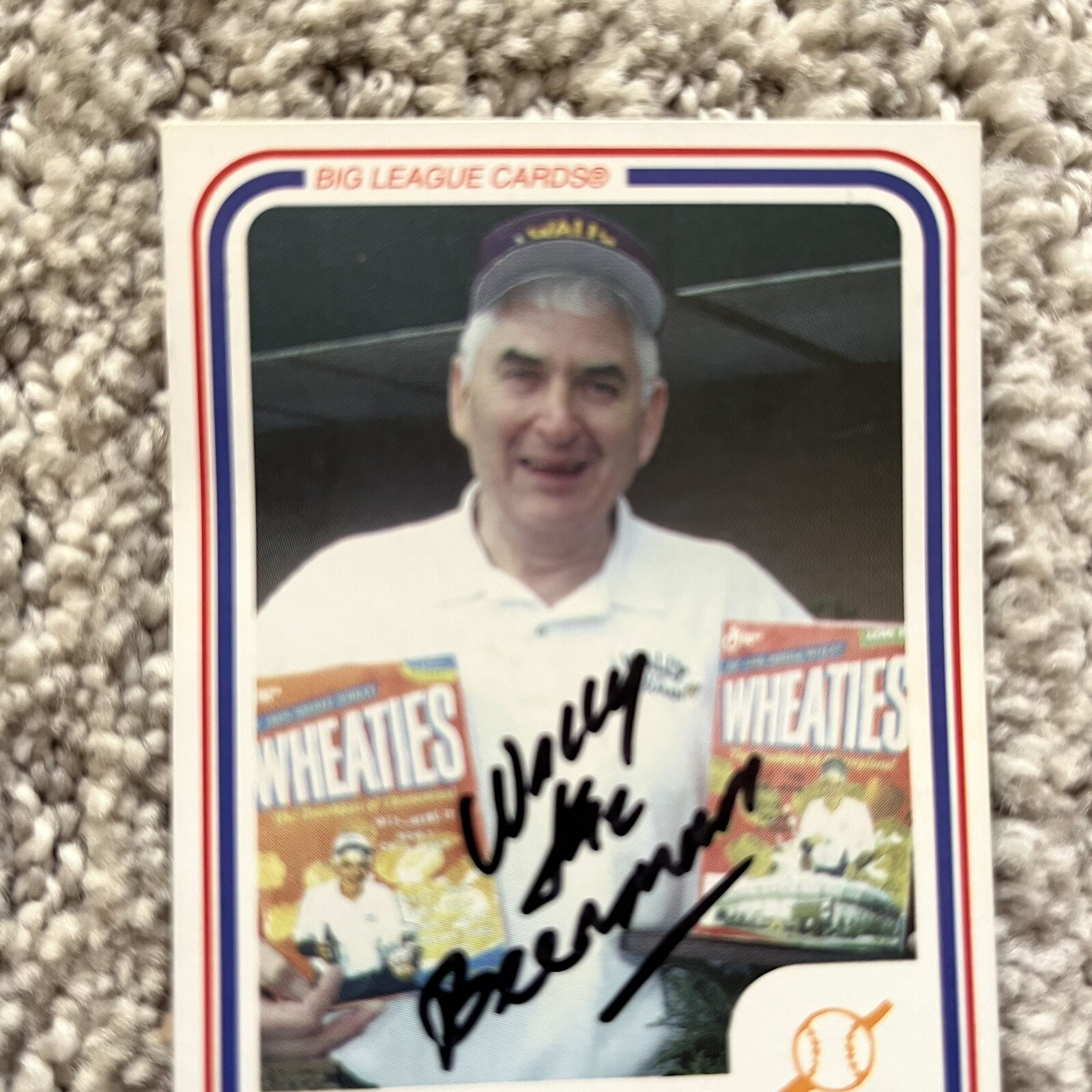 1999 Big League Wally the Beerman Autographed Baseball Card Minneapolis