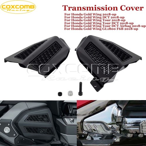 Black Engine Transmission Covers for Honda Goldwing 1800 GL1800 Tour DCT 2018-Up - Picture 1 of 9