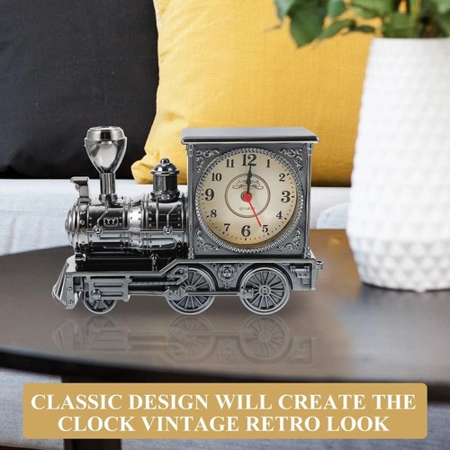 Plastic Table Clock Vintage Desktop Clock Train Alarm Clock Home - Picture 8 of 10