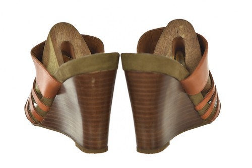 Franco Sarto Hillary Womens Shoes Size 6.5 Orange Sandal Wedges Leather Heels - Picture 4 of 6