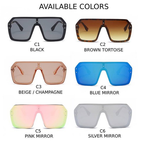 Paquete de 2 gafas de sol OWL de gran tamaño con lentes de espejo plano superior sin montura para mujeres hombres - Imagen 37 de 109