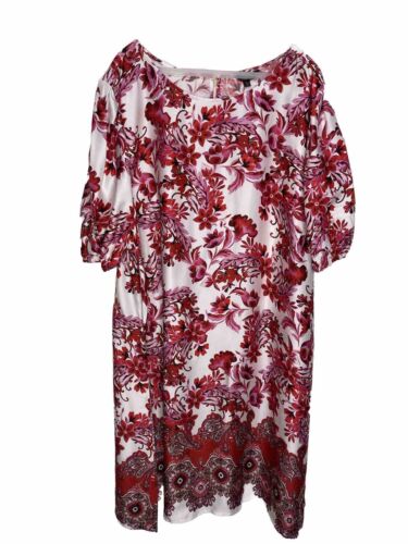 Maree' Pour Toi Size 24 Women's Bubble Sleeve Printed Dress Floral Red NWT - Picture 2 of 12