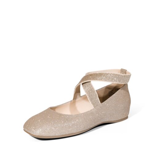 Women Elastic Ankle Strap Ballet Flats Round Toe Slip On Comfortable Flat Shoes - Picture 23 of 36