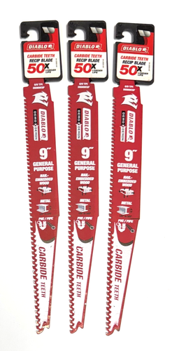 NEW 3-Pack DS0909CGP Diablo 9" Carbide Blade 6/9TPI General Purpose ~ Free Ship.