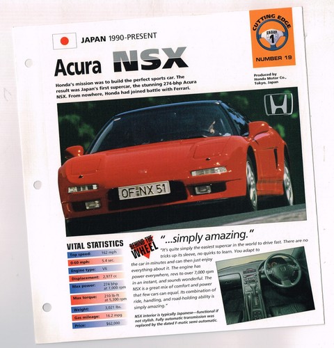 1993 + ACURA NSX IMP Brochure - Bild 1 von 2