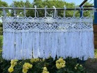 Victorian Cottage Lace Fringed Window Curtain Valance~White~