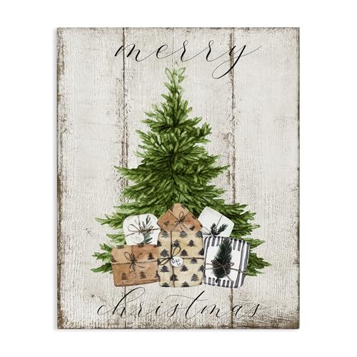 Stupell Industries Rustic Distressed Merry 16x20 Gallery Wrapped Canvas - Picture 2 of 7