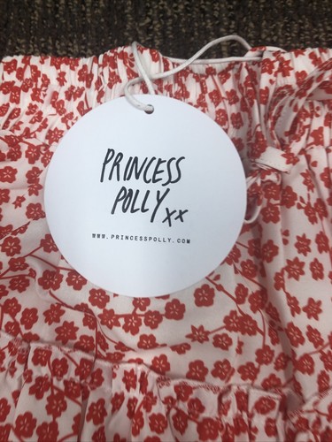 PRINCESS POLLY meltem floral mini skirt red women's size 4 new with tags - Picture 2 of 4