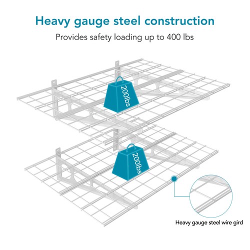 Floating 2-Pack 2x4ft 24-inch-by-48-inch Wall Shelf Garage Storage Rack Wall - Picture 7 of 20